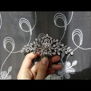 comb bridal crystal silver wedding hair comb Tiara